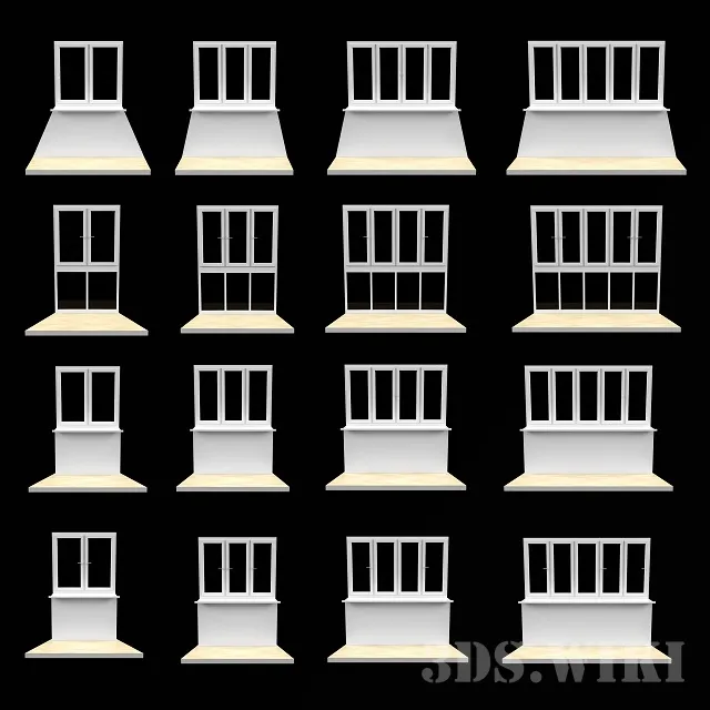 other-models - Balcony window set 3D Model
