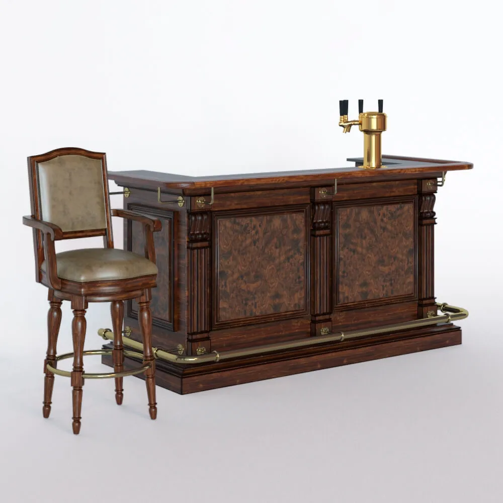 other-models - Bar counter and stool 3D Model