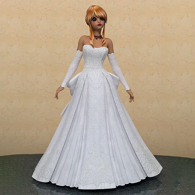 other-models - Barbie girl in a beautiful dress 3D Model