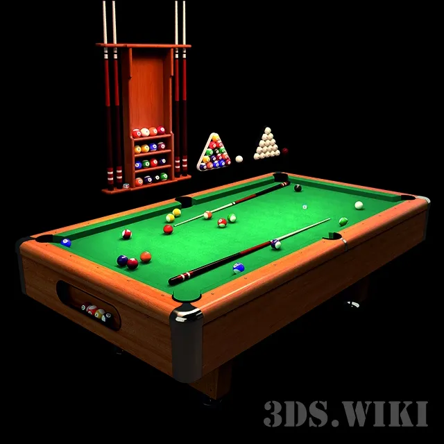 other-models - Billiard table Modern Lux II 8 feet and cue cutter Sail 3D Model