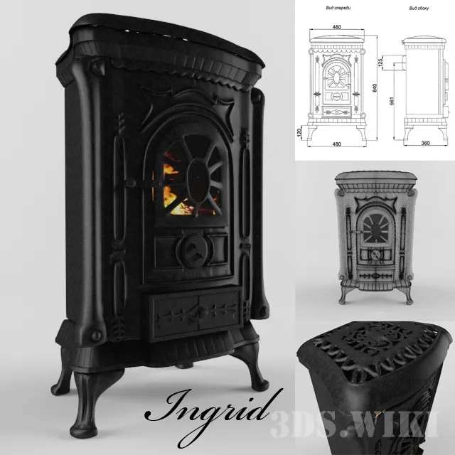 other-models - Cast-iron stove of Ingrid 3D Model