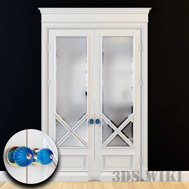 other-models - Classic door with glass windows 3D Model