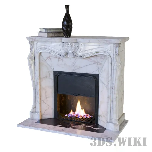 other-models - Classic fireplace with decor 3D Model
