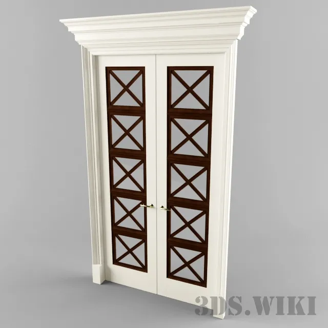 other-models - Classic interior door with windows 3D Model
