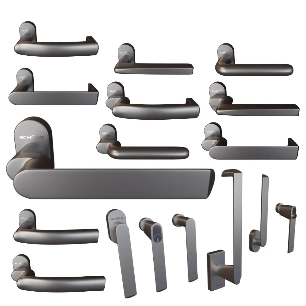 other-models - Door knobs (14 pcs) window (6 pcs) Schuco 3D Model