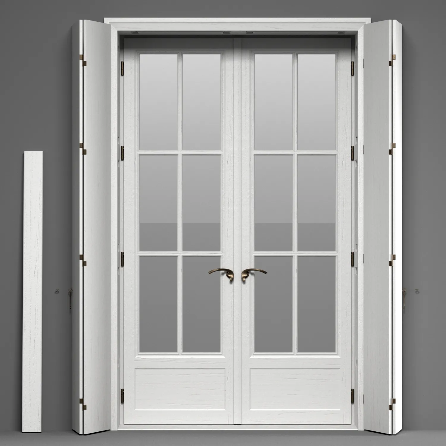 other-models - Double Glass Doors with shutters 3D Model