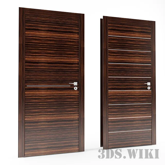 other-models - Entrance door with wooden texture 3D Model