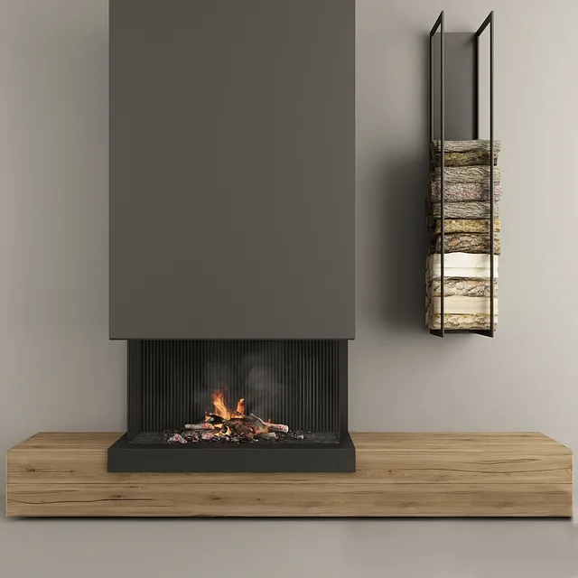 other-models - Fireplace and firewood 3 3D Model