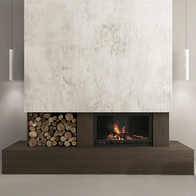 other-models - Fireplace and firewood 4 3D Model