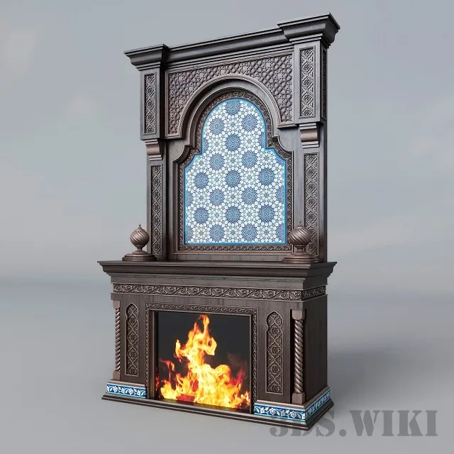 other-models - Fireplace in oriental style 3D Model