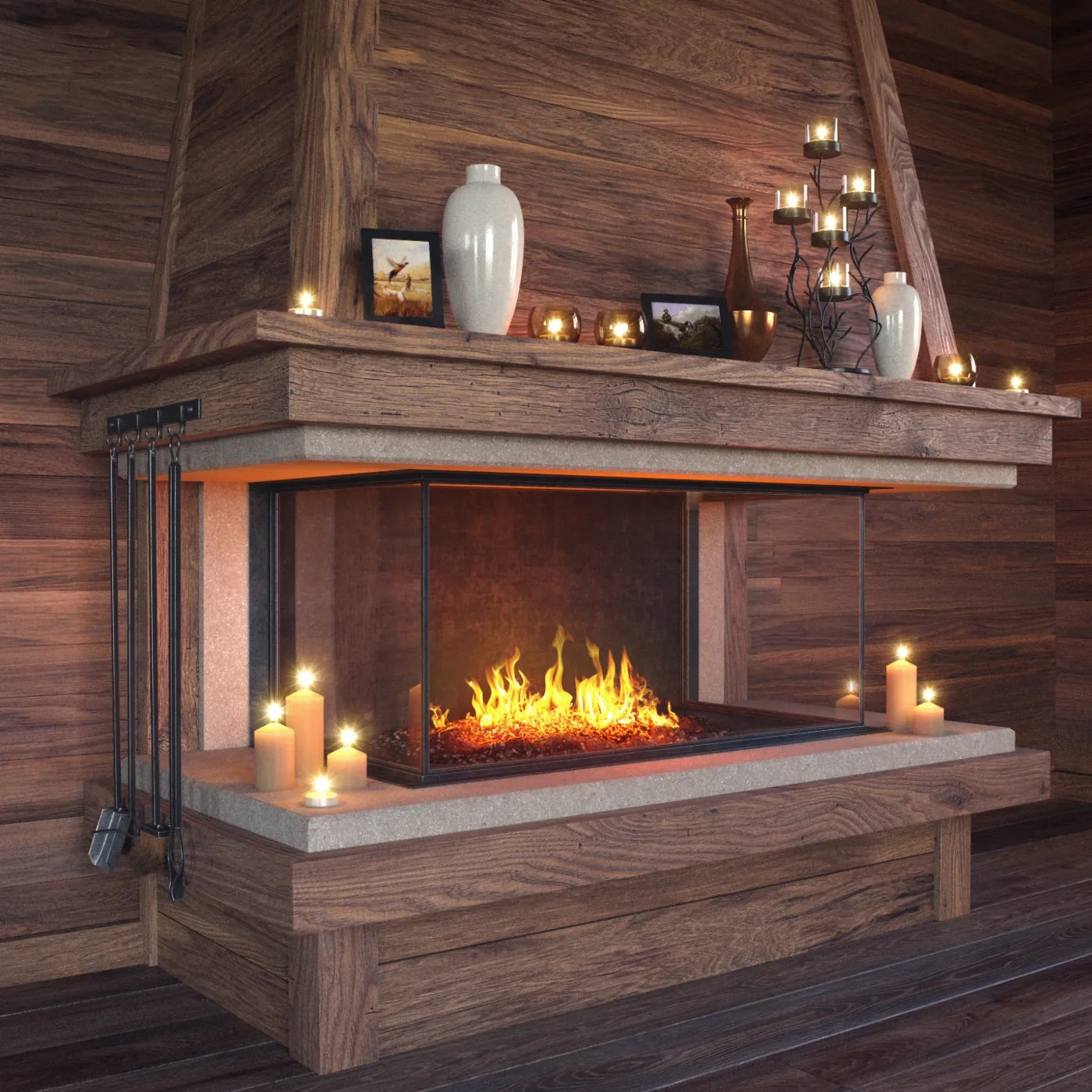other-models - Fireplace set 003 3D Model