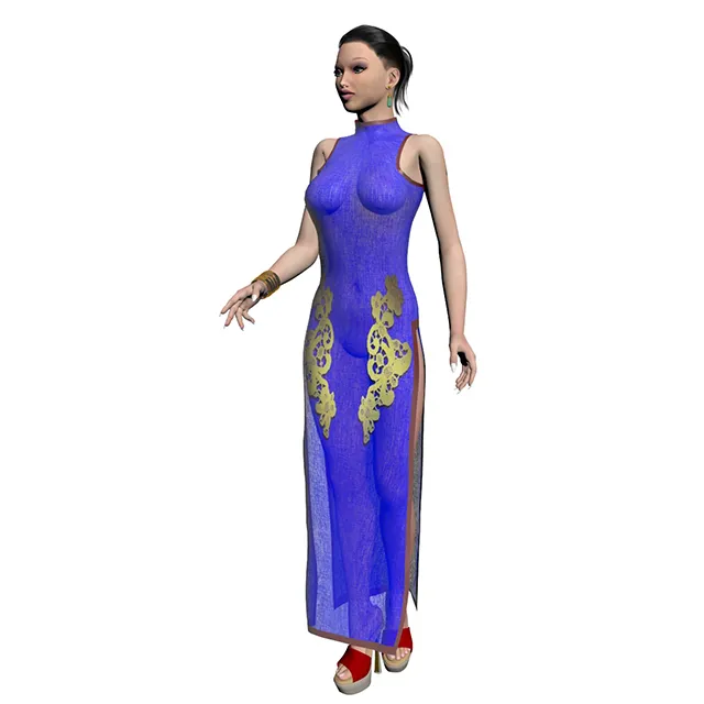 other-models - Girl in cheongsam 3D Model
