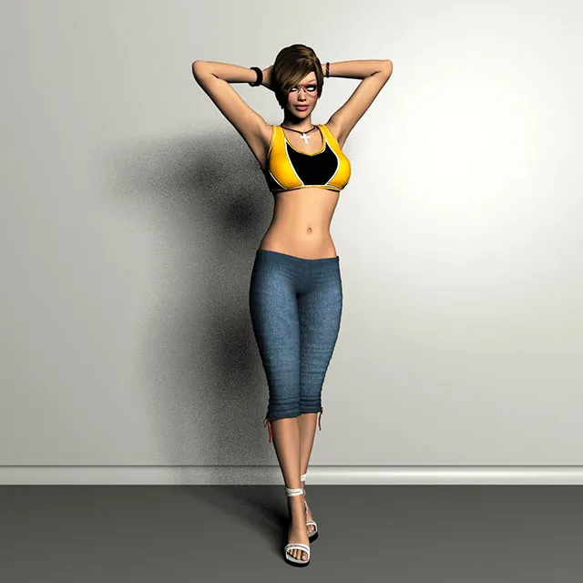 other-models - Girl in jeans 3D Model