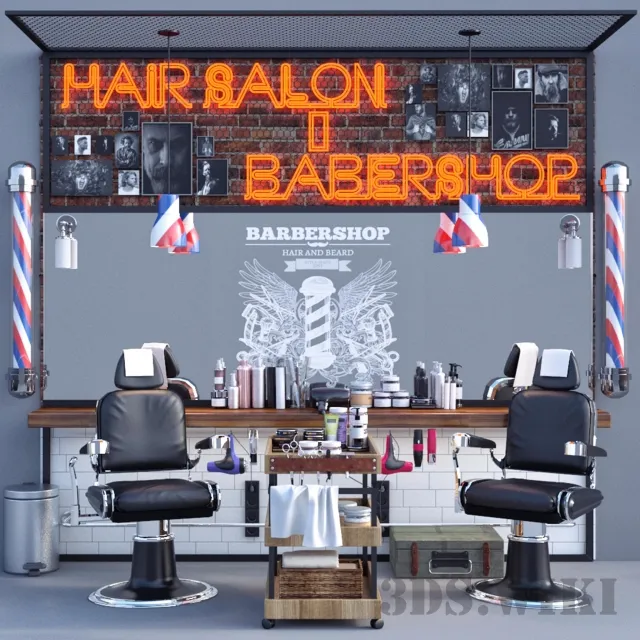 other-models - Hair Salon Barber Shop 3D Model