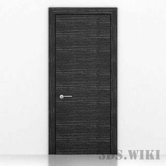 other-models - Interior door with dark wood texture 3D Model