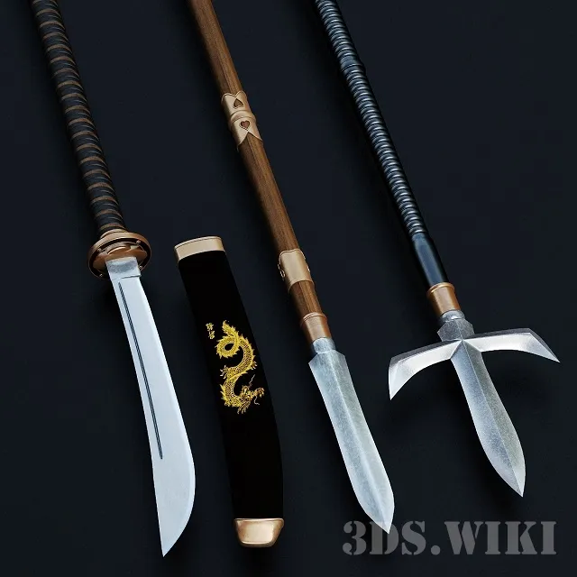 other-models - Japanese traditional weapons 3D Model