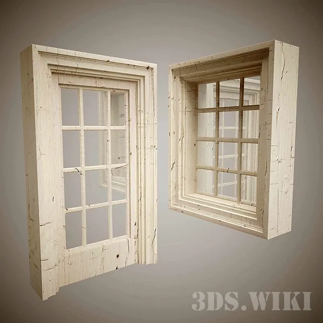other-models - Old door and window 3D Model