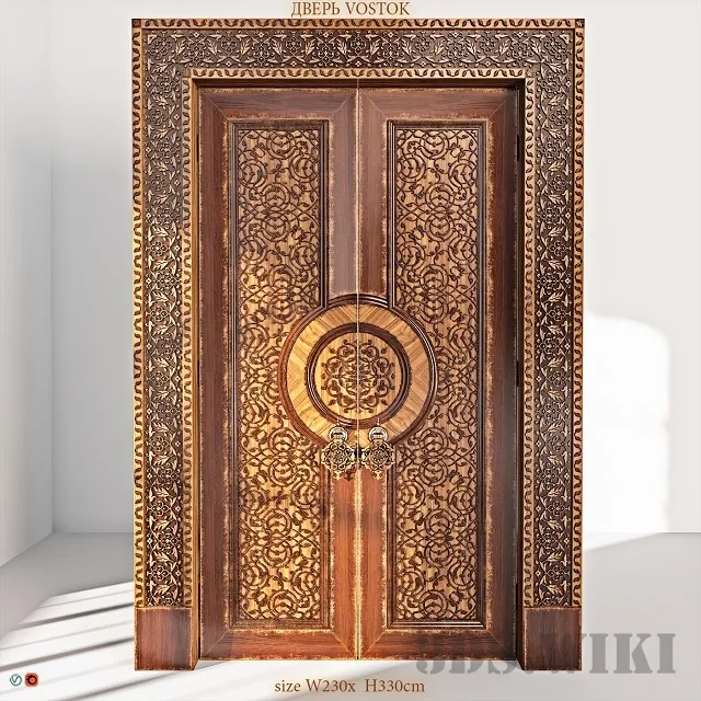 other-models - Old wooden luxury door 3D Model