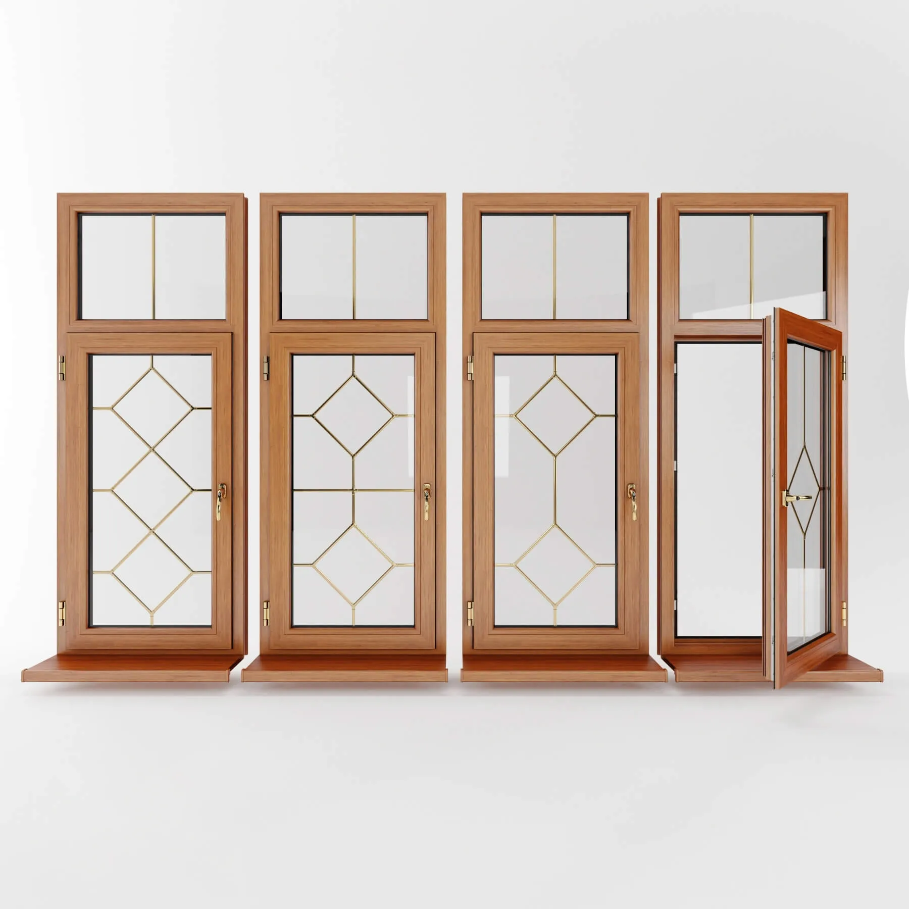 other-models - Plastic windows with muntin bars 3D Model