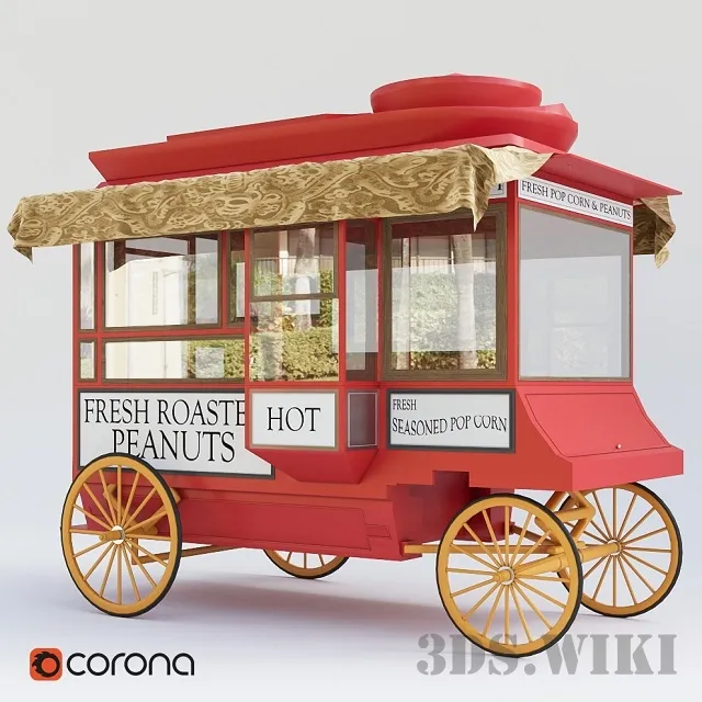 other-models - Popcorn wagon - 1903 Cretors "Model C" 3D Model