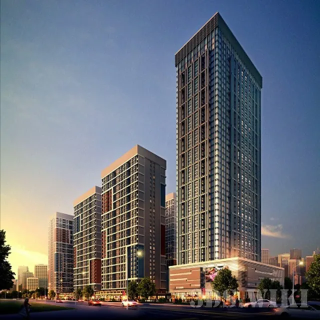 other-models - Quarter with skyscrapers 3D Model