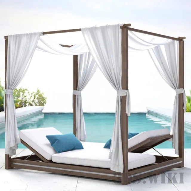 other-models - RH Malta chaise lounge with canopy 3D Model