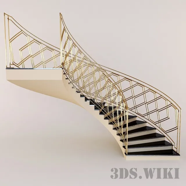 other-models - Round classic stairs 3D Model