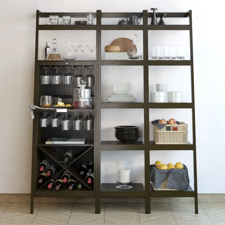 other-models - Sawyer Mocha leaning wine bar 3D Model