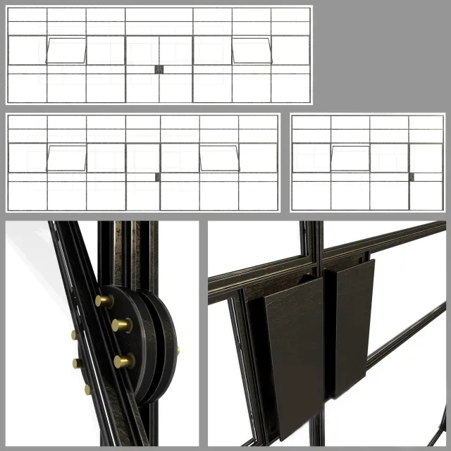other-models - Set 3 big doors black steel 3D Model