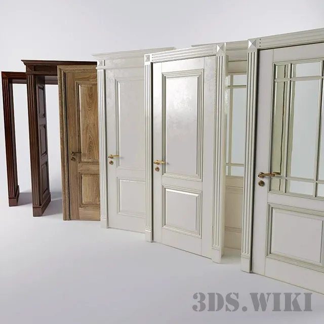 other-models - Set of classic wooden doors 3D Model