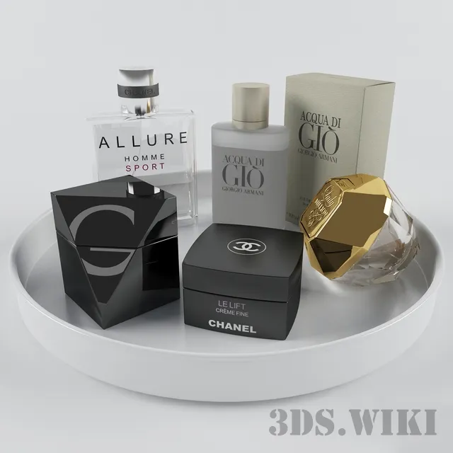 other-models - Set of perfume on a tray 3D Model