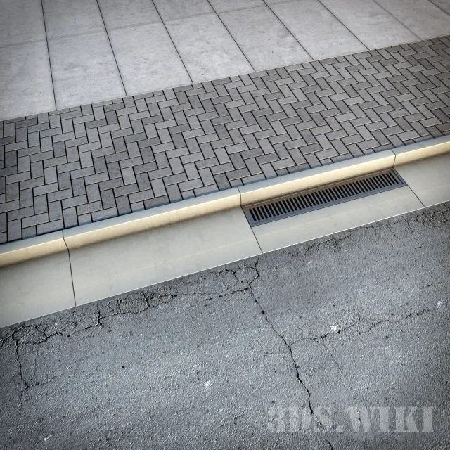other-models - Sidewalk with road 3D Model