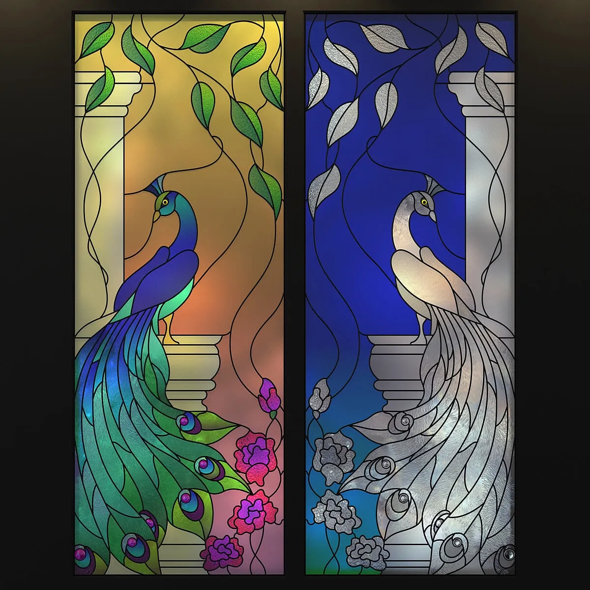 other-models - Stained Glass Peacock 3D Model