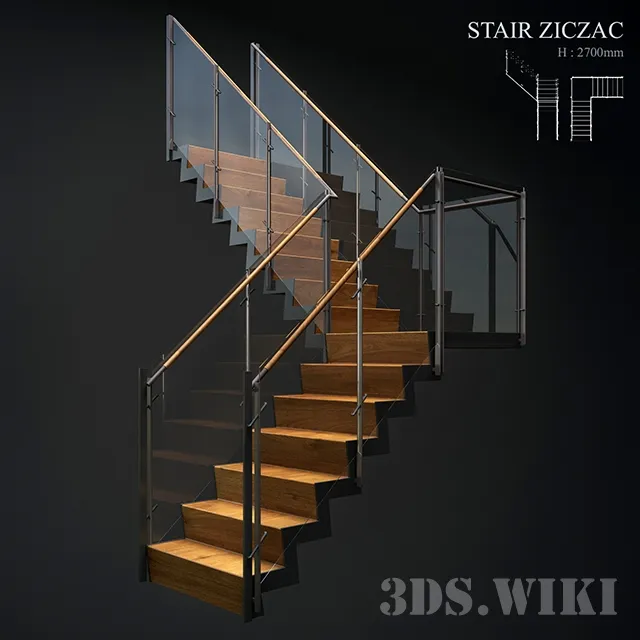 other-models - Stair Ziczac 3D Model