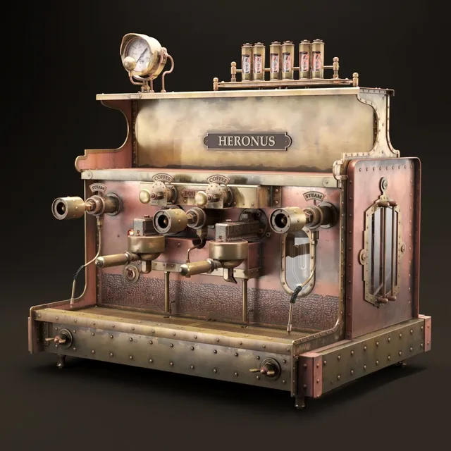 other-models - Steampunk coffee machine 3D Model
