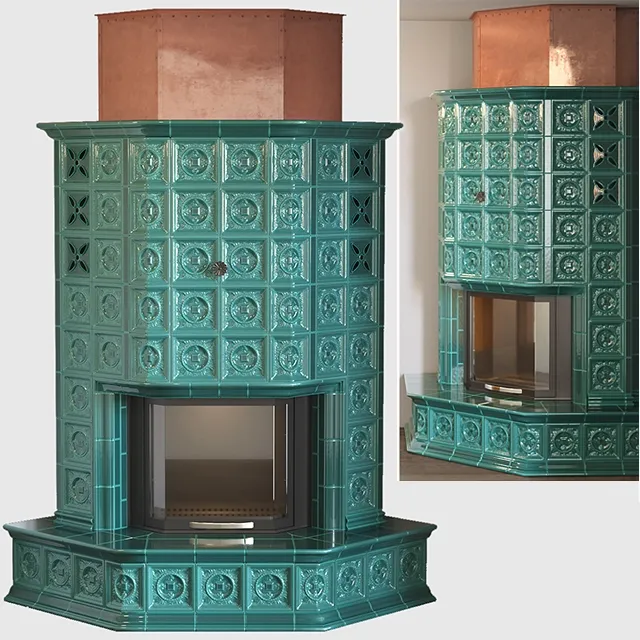 other-models - Tiled fireplace 3D Model
