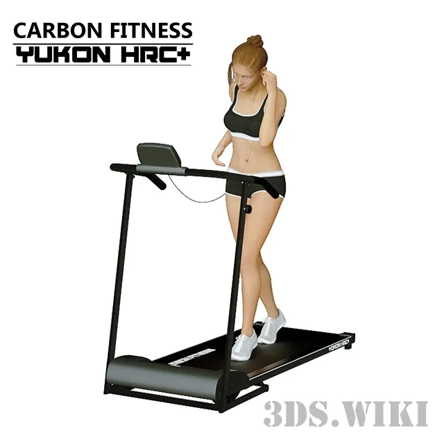 other-models - Treadmill Carbon Fitness Yukon HRC + with a girl 3D Model