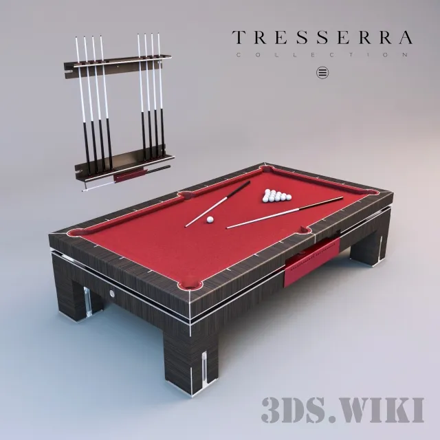 other-models - Tresserra Bolero Pool Table and Cue Rack 3D Model