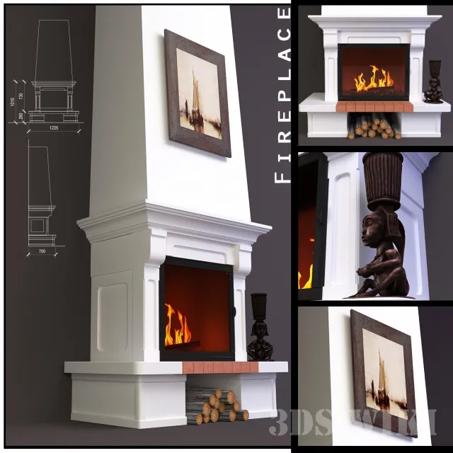 other-models - Wall fireplace 3D Model