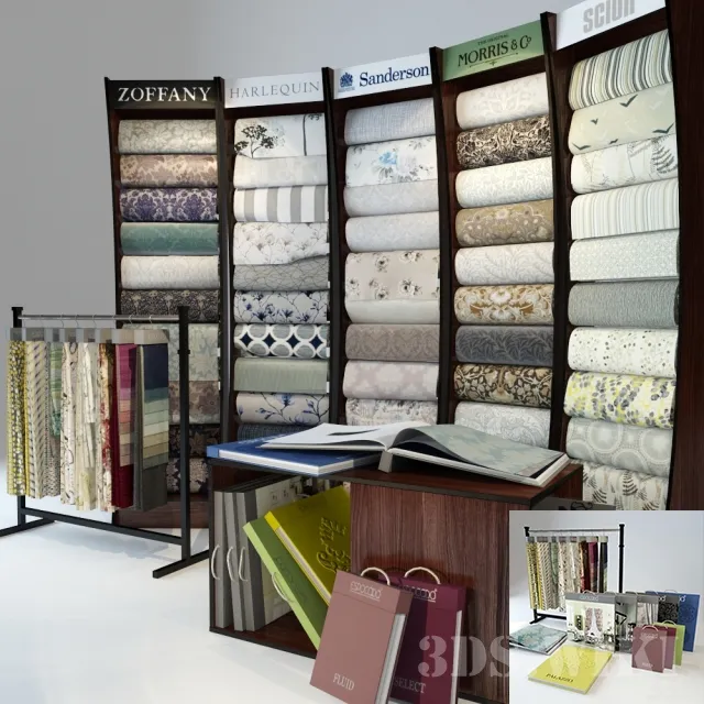 other-models - Wallpaper and fabrics on shop windows 3D Model