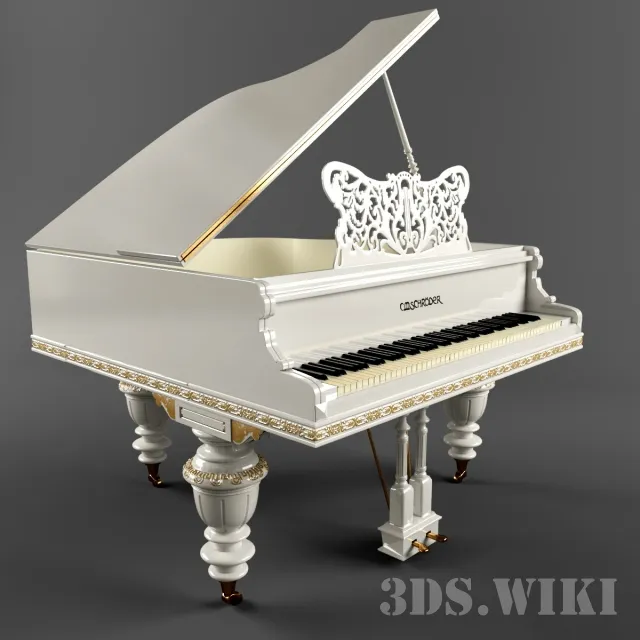 other-models - White piano 3D Model