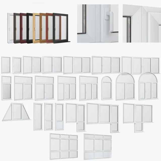 other-models - Windows PVC doors 3D Model