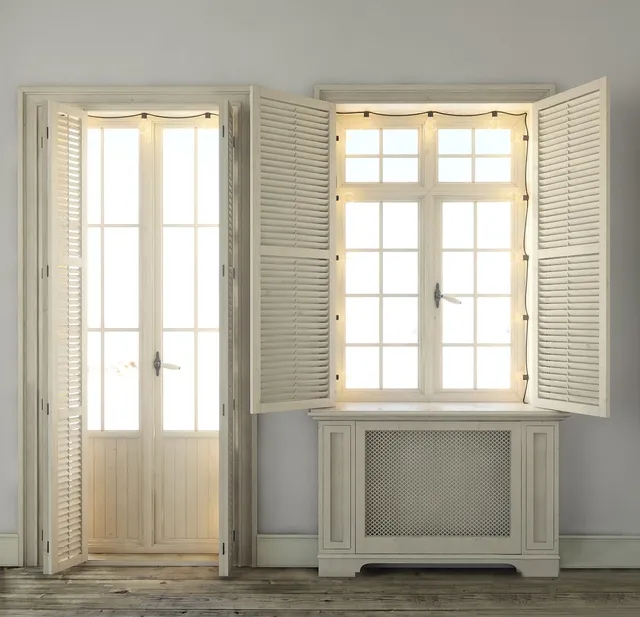 other-models - Windows with shutters and backlighting 3D Model