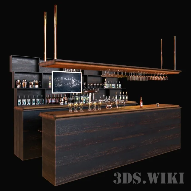 other-models - Wooden bar 3D Model