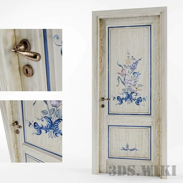 other-models - Wooden door with pictures and lock 3D Model
