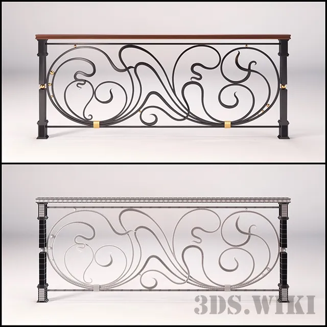 other-models - Wrought iron railing 3D Model