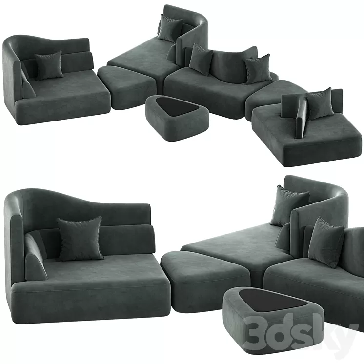 Ottawa Sofa OT13 by BoConcept 3D Model Free