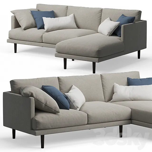 Ottilie Chaise Corner Sofa 3D Model