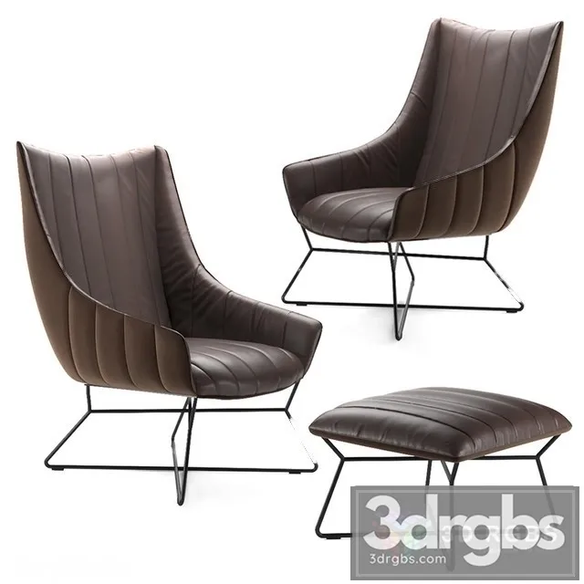 Ottoman Freifrau Rubie Armchair 3D Model Free