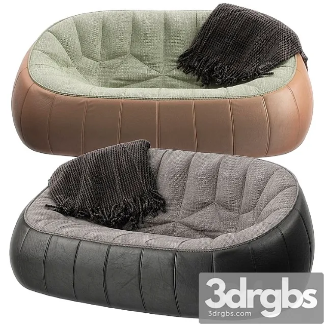 Ottoman loveseat by ligne roset 2 3D Model Free